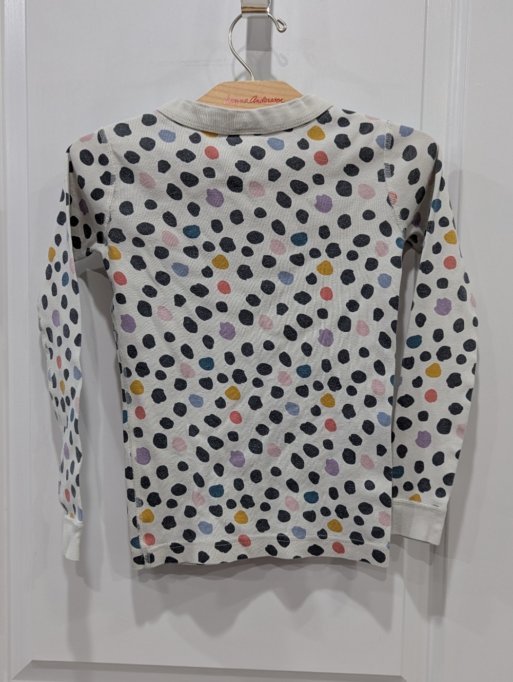 Hanna Andersson Kids Cotton Long Pajamas Spots Dots Girls Size 120 6 7 - Picture 3 of 8